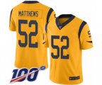 Los Angeles Rams #52 Clay Matthews Limited Gold Rush Vapor Untouchable 100th Season Football Jersey