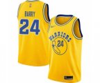 Golden State Warriors #24 Rick Barry Authentic Gold Hardwood Classics Basketball Jersey