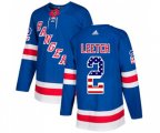 Adidas New York Rangers #2 Brian Leetch Authentic Royal Blue USA Flag Fashion NHL Jersey