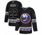 New York Islanders #22 Mike Bossy Authentic Black Team Logo Fashion NHL Jersey