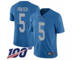 Detroit Lions #5 Matt Prater Blue Alternate Vapor Untouchable Limited Player 100th Season Football Jersey