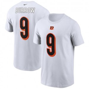Cincinnati Bengals #9 Joe Burrow Nike White Player Name & Number T-Shirt