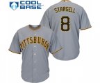 Pittsburgh Pirates #8 Willie Stargell Replica Grey Road Cool Base Baseball Jersey