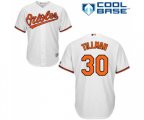 Baltimore Orioles #30 Chris Tillman Replica White Home Cool Base Baseball Jersey