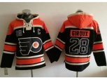 Philadelphia Flyers #28 Claude Giroux Black Sawyer Hooded Sweatshirt Stitched NHL Jersey