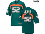 Youth Miami Hurricanes Ray Lewis #52 College Football Jersey - Green