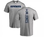 Dallas Cowboys #31 Byron Jones Ash Backer T-Shirt