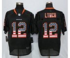 Denver Broncos #12 Paxton Lynch USA Flag Fashion Black Elite Jerseys