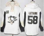 Pittsburgh Penguins #58 Kris Letang White Pullover Hoodie Stitched NHL Jersey