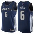 Detroit Pistons #6 Terry Mills Authentic Navy Blue NBA Jersey - City Edition