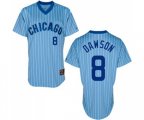 Chicago Cubs #8 Andre Dawson Authentic Blue White Strip Cooperstown Throwback Baseball Jersey
