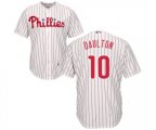 Philadelphia Phillies #10 Darren Daulton Replica White Red Strip Home Cool Base Baseball Jersey