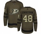 Anaheim Ducks #48 Isac Lundestrom Authentic Green Salute to Service Hockey Jersey