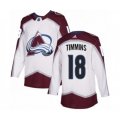 Colorado Avalanche #18 Conor Timmins Authentic White Away NHL Jersey