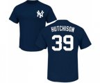 New York Yankees #39 Drew Hutchison Navy Blue Name & Number T-Shirt