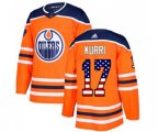 Edmonton Oilers #17 Jari Kurri Authentic Orange USA Flag Fashion NHL Jersey