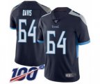 Tennessee Titans #64 Nate Davis Navy Blue Team Color Vapor Untouchable Limited Player 100th Season Football Jersey
