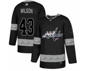 Washington Capitals #43 Tom Wilson Authentic Black Team Logo Fashion NHL Jersey
