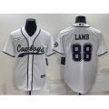 Dallas Cowboys #88 CeeDee Lamb White Stitched Cool Base Nike Baseball Jersey