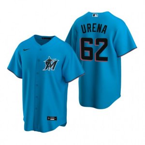 Nike Miami Marlins #62 Jose Urena Blue Alternate Stitched Baseball Jersey