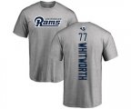 Los Angeles Rams #77 Andrew Whitworth Ash Backer T-Shirt