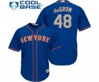 New York Mets #48 Jacob deGrom Replica Royal Blue Alternate Road Cool Base Baseball Jersey