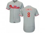 Philadelphia Phillies #8 Juan Samuel Grey Flexbase Authentic Collection MLB Jersey