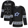 Dallas Stars #23 Brian Bellows Authentic Black Team Logo Fashion NHL Jersey
