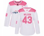 Women Washington Capitals #43 Tom Wilson Authentic White Pink Fashion NHL Jersey