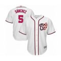 Washington Nationals #5 Adrian Sanchez Authentic White Home Cool Base Baseball Player Jersey
