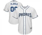 San Diego Padres Customized Replica White Home Cool Base Baseball Jersey