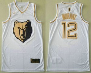 Memphis Grizzlies #12 Ja Morant White Golden Nike Swingman Stitched NBA Jersey