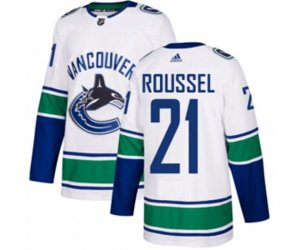 Vancouver Canucks #21 Antoine Roussel Authentic White Away NHL Jersey