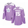 Toronto Maple Leafs #15 Alexander Kerfoot Authentic Purple Fights Cancer Practice Hockey Jersey