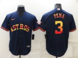 Houston Astros #3 Jeremy Pena Navy Blue Rainbow Stitched MLB Cool Base Nike Jersey