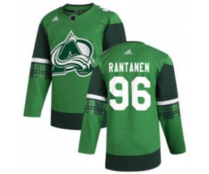 Colorado Avalanche #96 Mikko Rantanen 2020 St. Patrick\'s Day Stitched Hockey Jersey Green