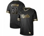 Cincinnati Reds #31 Drew Storen Authentic Black Gold Fashion Baseball Jersey