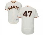 San Francisco Giants #47 Johnny Cueto Cream Home Flex Base Authentic Collection Baseball Jersey