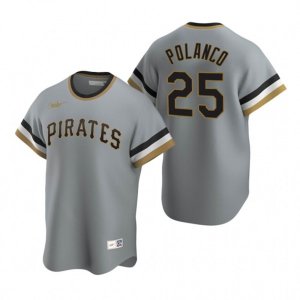 Nike Pittsburgh Pirates #25 Gregory Polanco Gray Cooperstown Collection Road Stitched Baseball Jersey