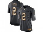 Atlanta Falcons #2 Matt Ryan Black Stitched NFL Limited Gold Salute To Service Jersey