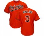 Baltimore Orioles #3 Cedric Mullins Authentic Orange Team Logo Fashion Cool Base Baseball Jersey