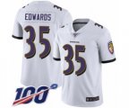 Baltimore Ravens #35 Gus Edwards White Vapor Untouchable Limited Player 100th Season Football Jersey