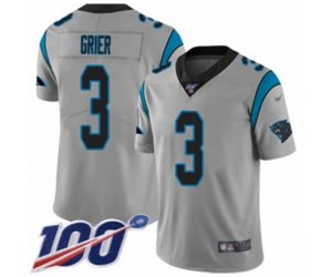 Carolina Panthers #3 Will Grier Silver Inverted Legend Limited 100th Season Football Jersey