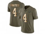 Indianapolis Colts #4 Adam Vinatieri Limited Olive Gold 2017 Salute to Service NFL Jersey
