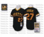 Pittsburgh Pirates #27 Kent Tekulve Authentic Black Throwback Baseball Jersey