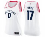 Women's Memphis Grizzlies #17 Garrett Temple Swingman White Pink Fashion Basketball Jersey