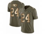 Oakland Raiders #24 Marshawn Lynch Limited Olive Gold 2017 Salute to Service NFL Jersey