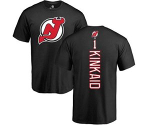 New Jersey Devils #1 Keith Kinkaid Black Backer T-Shirt