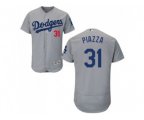 Los Angeles Dodgers #31 Mike Piazza Grey Flexbase Authentic Collection Stitched Baseball Jersey