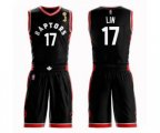 Toronto Raptors #17 Jeremy Lin Swingman Black 2019 Basketball Finals Champions Suit Jersey Statement Edition